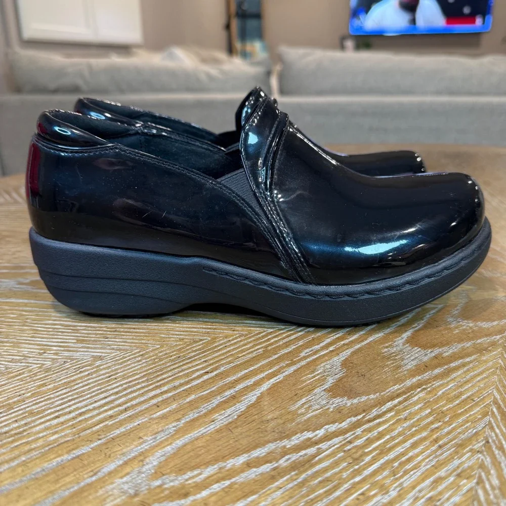 Abeo Gisel Clogs Patent‎ Black Slip On Size 8